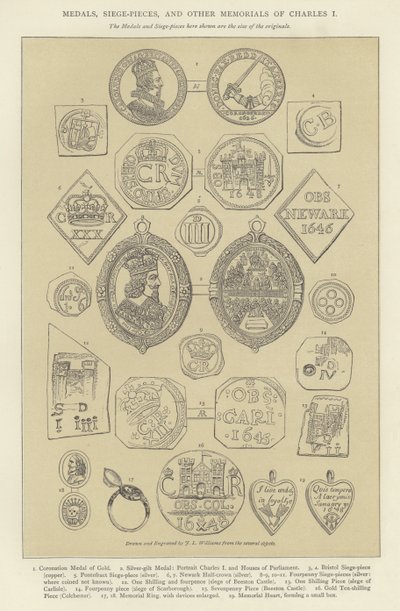Medaljer, beleiringsstykker og andre minnesmerker av Charles I av English School