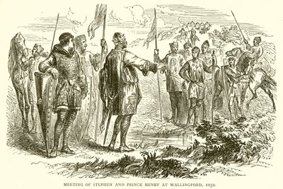 Møte mellom Stephen og Prince Henry i Wallingford, 1152 av English School