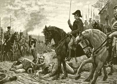 Møte mellom Wellington og Blucher etter slaget ved Waterloo av English School