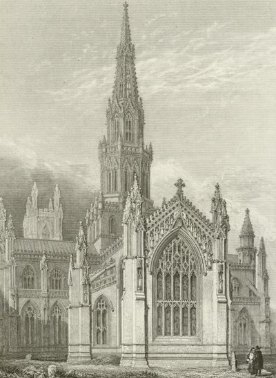 Melrose Abbey, restaurert av English School