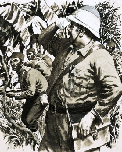 Melton Prior marsjerer gjennom den burmesiske jungelen med det 11. bengalske innfødte infanteriet av English School