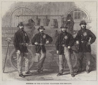 Medlemmer av Coventry Volunteer Fire Brigade (gravering) av English School