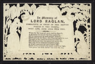 Minnekort til minne om Lord Raglan av English School