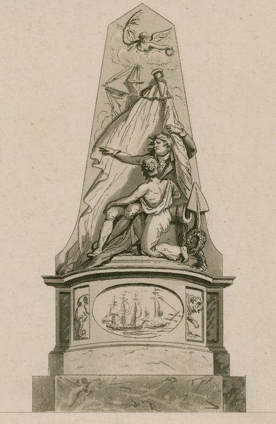 Minnesmerke for kaptein Edward Cooke, Westminster Abbey, London av English School