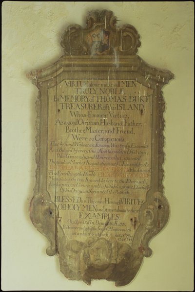 Minnesmerke over Thomas Duke, 1750 (malt tre) av English School