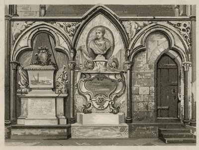 Minnesmerker og statuer i Westminster Abbey, London av English School