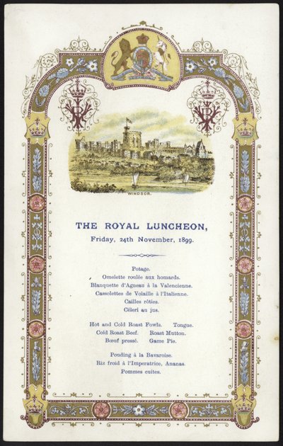 Meny for Royal Luncheon av English School