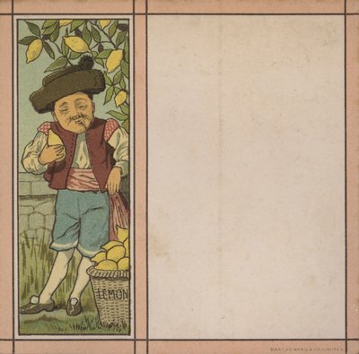 Menyillustrasjon: Sitron (farge litho) av English School