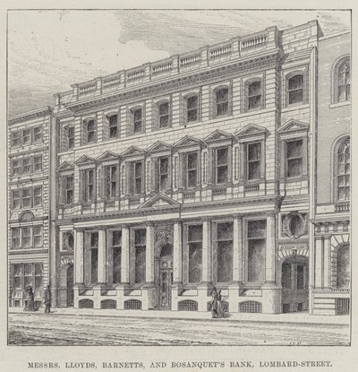 Mrs Lloyds, Barnetts og Bosanquet Bank, Lombard-Street (gravering) av English School