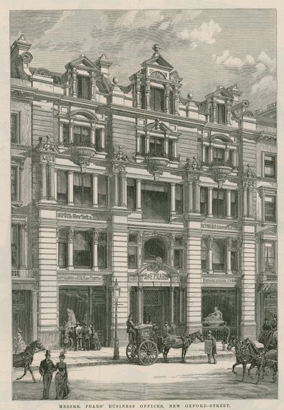 Mrs Pears forretningskontorer, New Oxford Street, London av English School