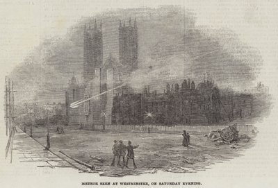 Meteor sett i Westminster, lørdag kveld (gravering) av English School