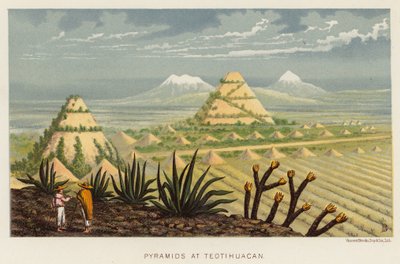 Mexico: Pyramidene ved Teotihuacan (farge litho) av English School