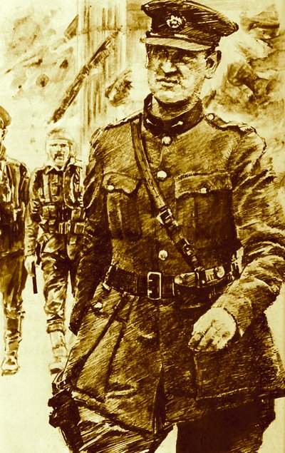 Michael Collins, leder for opprørerne i påskeopprøret i Irland, 1916 av English School