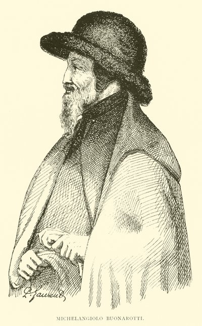 Michelangelo Buonarroti (gravering) av English School