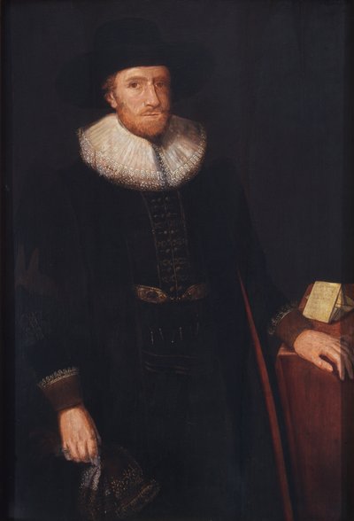 Miles Newton, et brev i hånden hans av English School