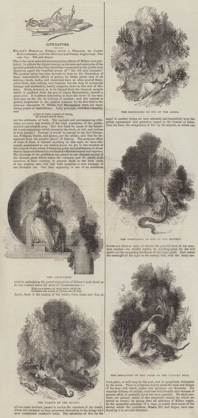 Miltons poetiske verk, med et memoar, av James Montgomery (gravering) av English School