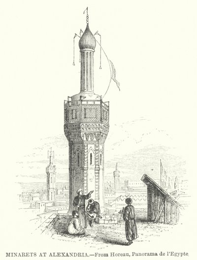 Minareter i Alexandria (gravering) av English School