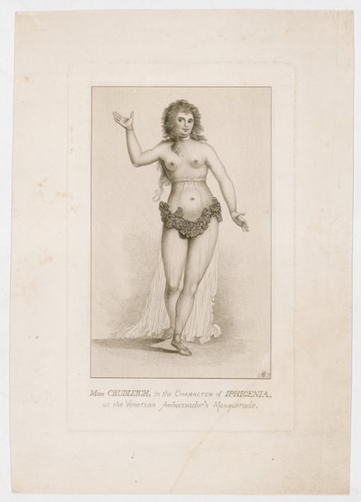 Frøken Chudleigh, i karakteren av Iphigenia, på Venetian Ambassadors Masquerade av English School