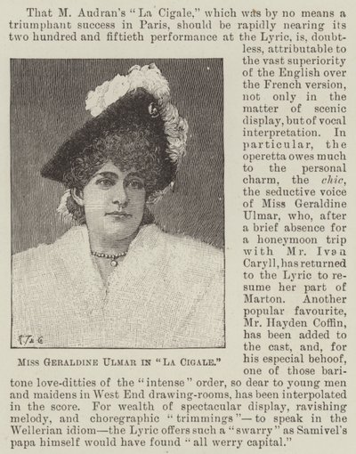 Frøken Geraldine Ulmer i "La Cigale" (gravering) av English School