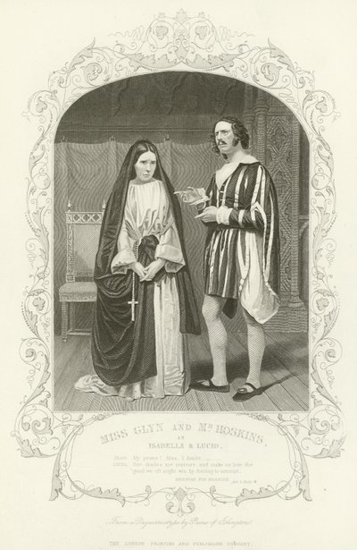Frøken Glyn og Mr Hoskins som Isabella og Lucio, Mål for Mål av English School