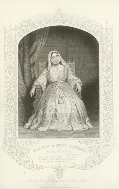 Frøken Glyn som dronning Katherine i Henry den åttende av English School