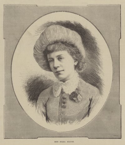 Frøken Hilda Hilton (gravering) av English School