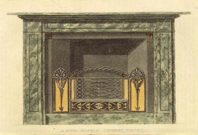 Mona Marble Chimney Piece, fra Ackermanns Repository of Arts, Vol II, 2, Plate 20 av English School