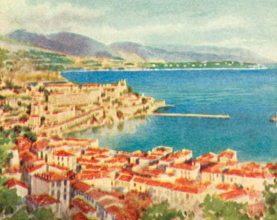 Monaco, Monte Carlo (fargelitografi) av English School