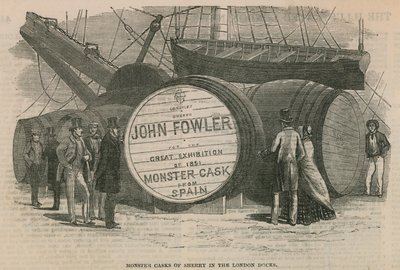 Monsterfat av Sherry i bryggene i London av English School