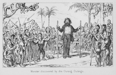 Monster oppdaget av Ourang Outangs av English School