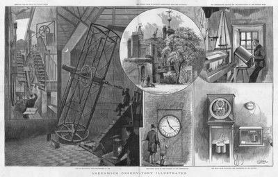 Montasje av bilder fra Greenwich Observatory av English School