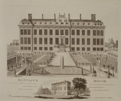 Montague House, nå British Museum, 1813 av English School