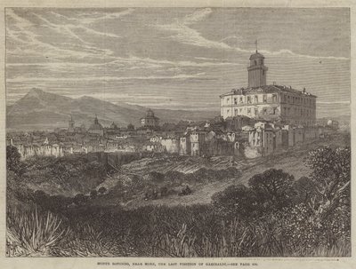 Monte Rotondo, nær Roma, den siste posisjonen til Garibaldi (gravering) av English School
