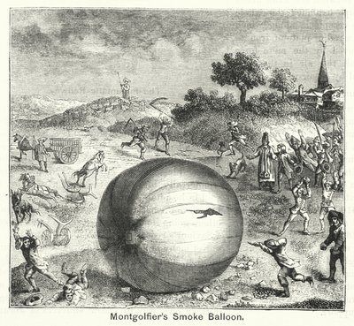 Montgolfiers røykballong (gravering) av English School