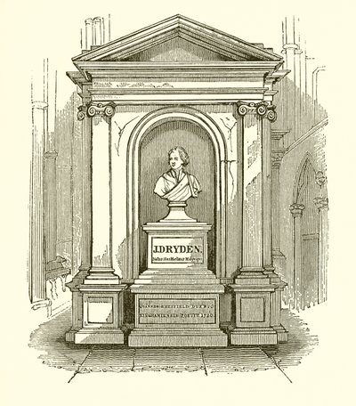 Monument of Dryden i Westminster Abbey av English School