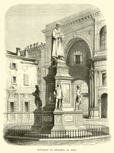 Monument til Leonardo da Vinci av English School
