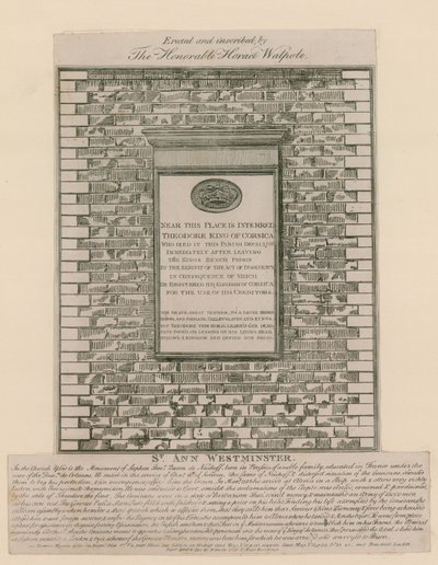 Monument til Theodore, konge av Korsika av English School