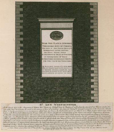 Monument til Theodore, konge av Korsika av English School