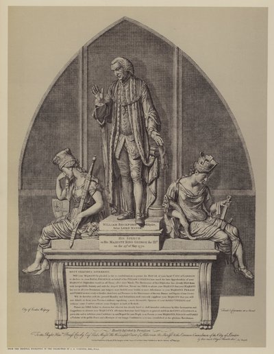 Monument til William Beckford, to ganger Lord Mayor of London, av John Francis Moore, Guildhall, City of London av English School