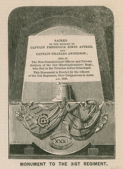 Monument til det 31. (Huntingdonshire) regiment, St Marys Church, Huntingdon av English School