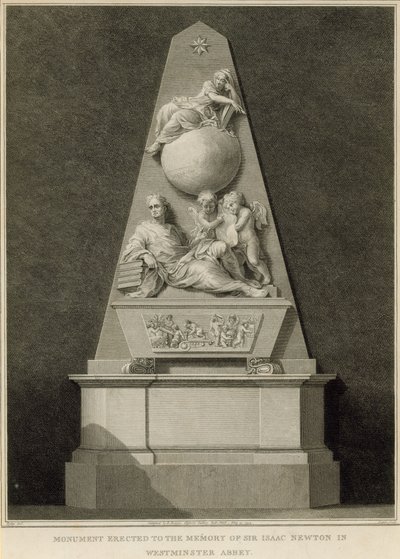 Monument til minnet om Sir Isaac Newton av English School
