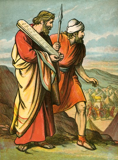 Moses og Josva ser gullkalven av English School