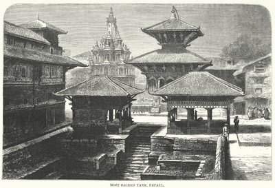 Aller helligste tank, Nepal (gravering) av English School