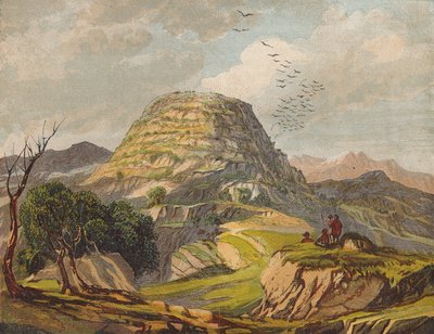 Tabor-fjellet, Galilea (farge litho) av English School