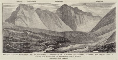 Fjellklatreulykker, Pillar Mountain, Cumberland Hills, hvor Edward Barnard ble funnet av English School