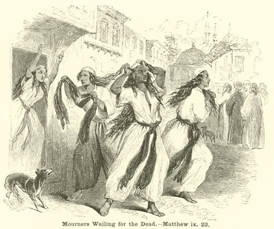Mourners Wailing for the Dead, Matthew, ix, 23 av English School