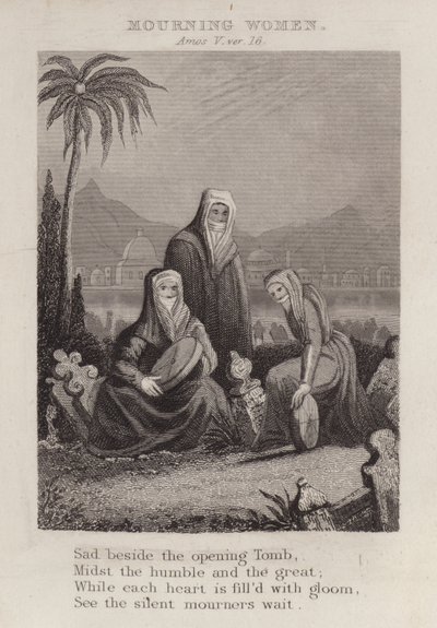 Sørgende kvinner, Amos V, ver 16 (gravering) av English School