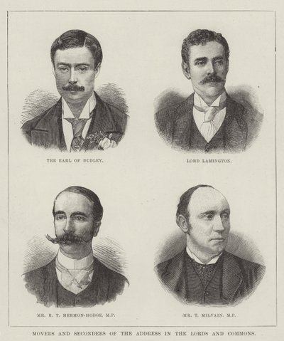 Movers and Seconders of the Address in the Lords and Commons (gravering) av English School