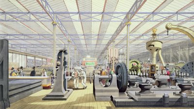 Moving Machinery, fra Dickinsons Comprehensive Pictures of the Great Exhibition of 1851, publisert 1854 av English School