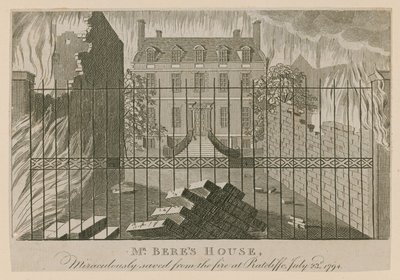 Mr Beres House, mirakuløst reddet fra brannen ved Ratcliffe, 23. juli 1794 av English School